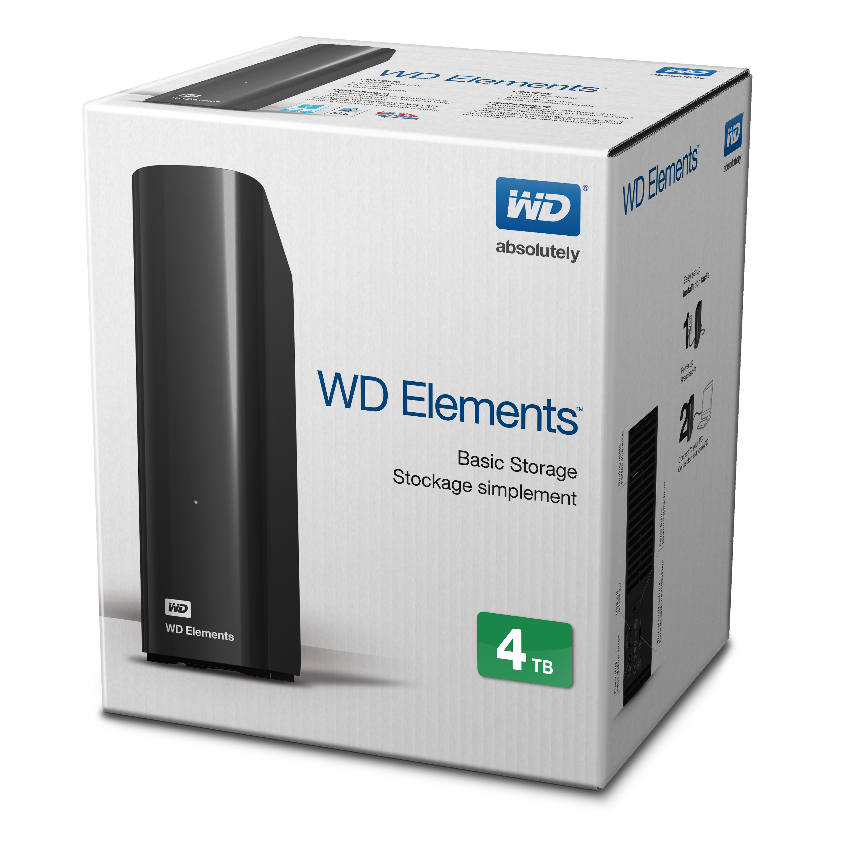 Obrázek WD Elements Desktop/4TB/HDD/Externí/3.5"/Černá/2R