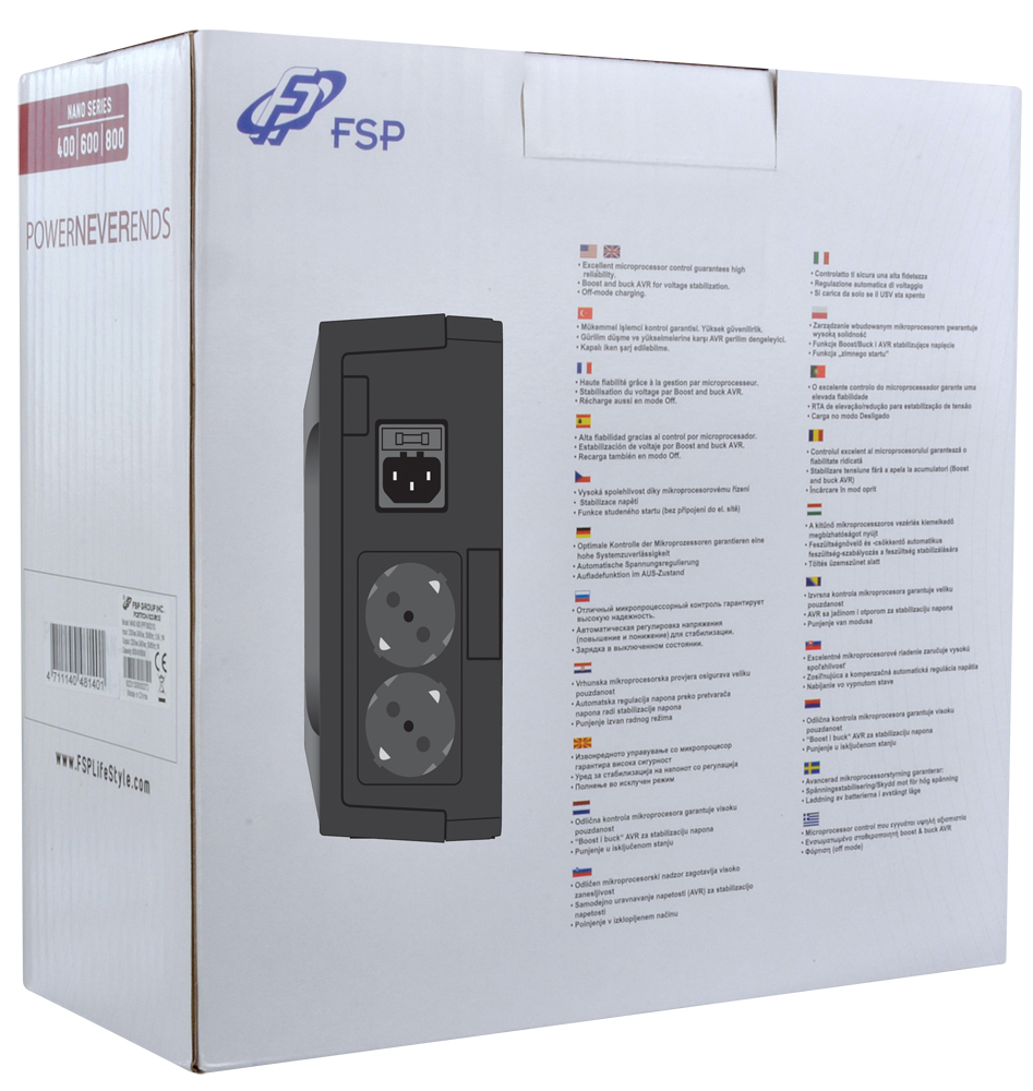 Obrázek FSP UPS Nano 800, 800 VA / 480 W, offline