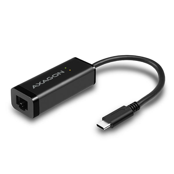 Obrázek AXAGON ADE-SRC, USB-C 3.2 Gen 1 - Gigabit Ethernet síťová karta, auto instal, černá