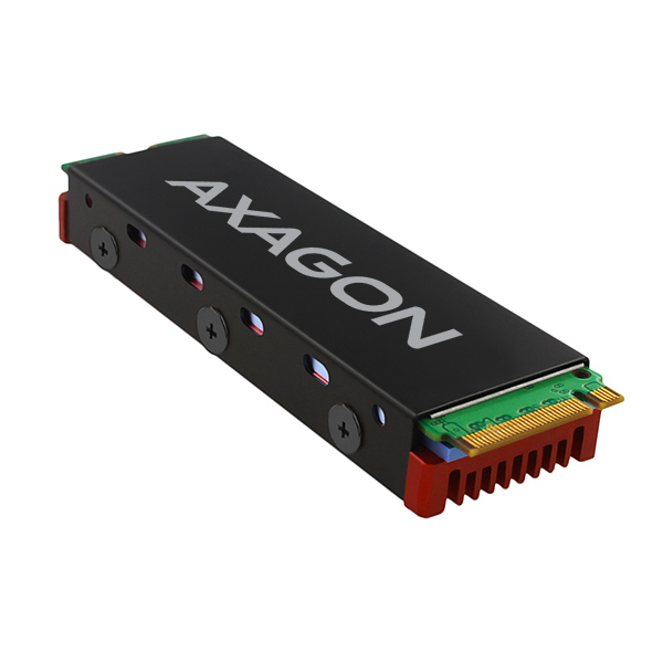 Obrázek AXAGON CLR-M2, hliníkový pasivní chladič pro jedno i oboustranný M.2 SSD disk, výška 12 mm