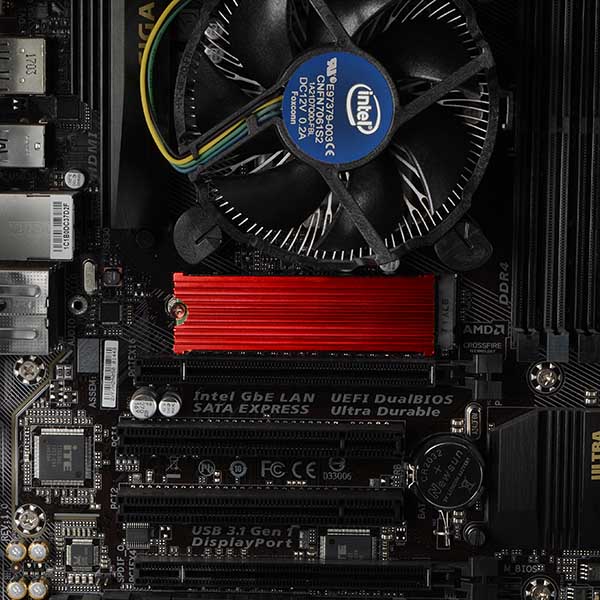 Obrázek AXAGON CLR-M2, hliníkový pasivní chladič pro jedno i oboustranný M.2 SSD disk, výška 12 mm