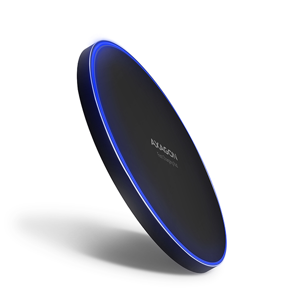 Obrázek AXAGON WDC-P10T, tenká bezdrátová rychlonabíječka, Qi 5/7.5/10W, micro USB