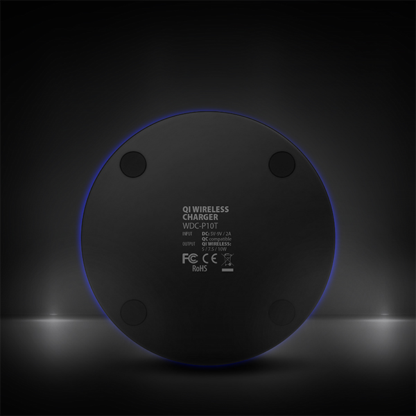 Obrázek AXAGON WDC-P10T, tenká bezdrátová rychlonabíječka, Qi 5/7.5/10W, micro USB