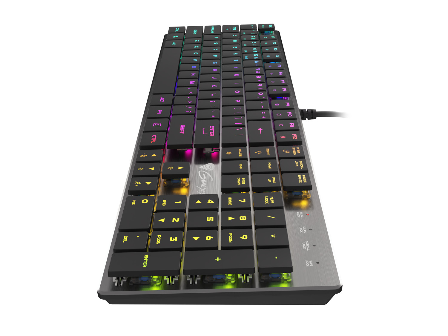 Obrázek Genesis herní mechanická klávesnice THOR 420/RGB/Content Slim Blue/Drátová USB/US layout/Šedá