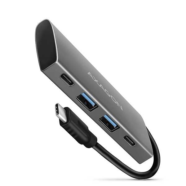 Obrázek AXAGON HMC-4G2, USB-C 3.2 Gen 2 10 Gb/s hub, porty 2x USB-A + 2x USB-C, kabel USB-C 13cm