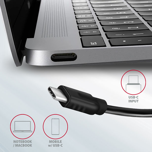 Obrázek AXAGON HMC-4G2, USB-C 3.2 Gen 2 10 Gb/s hub, porty 2x USB-A + 2x USB-C, kabel USB-C 13cm