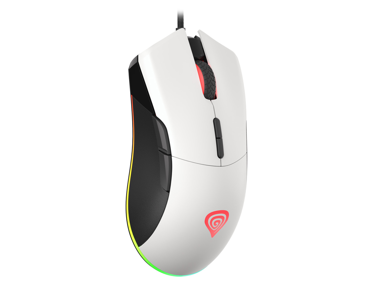 Genesis herní optická myš KRYPTON 290/RGB/6400 DPI/Herní/Optická/6 400 DPI/Drátová USB/Bílá