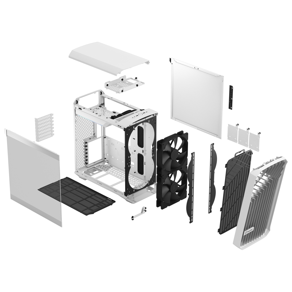Obrázek Fractal Design Torrent Compact White TG Clear Tint/Midi Tower/Transpar./Bílá