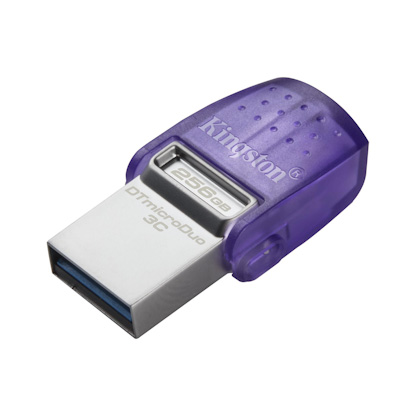 Obrázek Kingston DataTraveler MicroDuo 3C/256GB/USB 3.2/USB-A + USB-C/Fialová