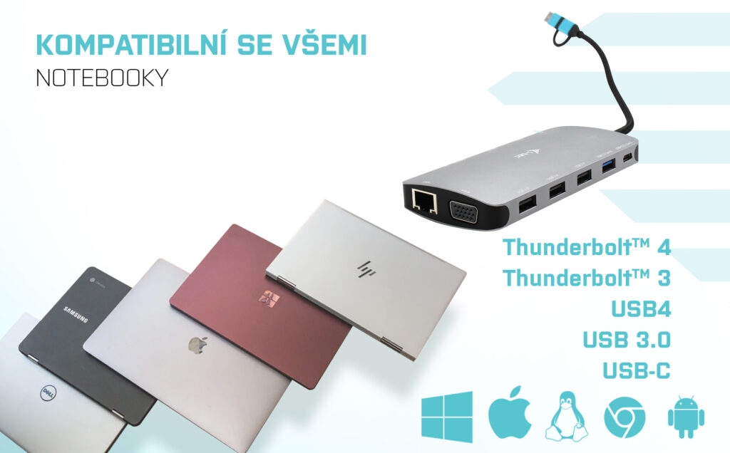 Obrázek i-tec USB 3.0/USB-C/TB3 3x Display Metal Nano Dock with LAN, PD 100W