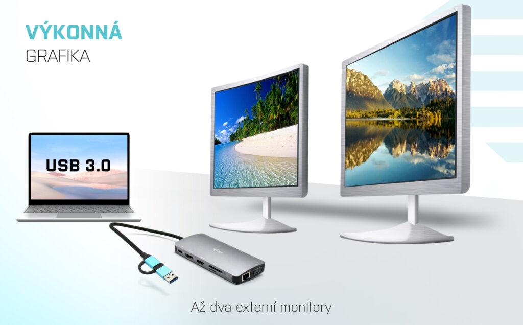 Obrázek i-tec USB 3.0/USB-C/TB3 3x Display Metal Nano Dock with LAN, PD 100W