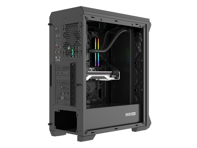 Obrázek Počítačová skříň Genesis IRID 505F/Midi Tower/Transpar./Černá