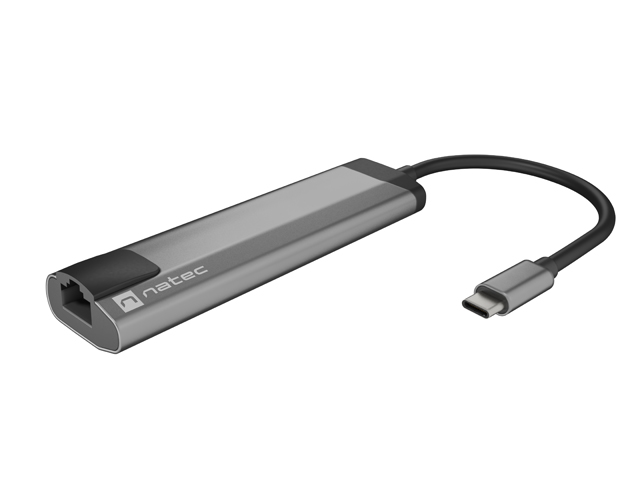 Obrázek Natec multiport adaptér FOWLER GO HUB 5v1, 2X USB 3.0 HUB, HDMI 4K, USB-C PD, RJ45
