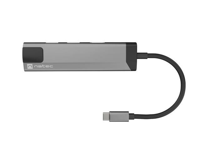 Obrázek Natec multiport adaptér FOWLER GO HUB 5v1, 2X USB 3.0 HUB, HDMI 4K, USB-C PD, RJ45