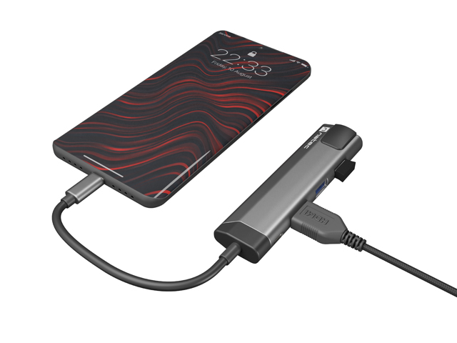 Obrázek Natec multiport adaptér FOWLER GO HUB 5v1, 2X USB 3.0 HUB, HDMI 4K, USB-C PD, RJ45