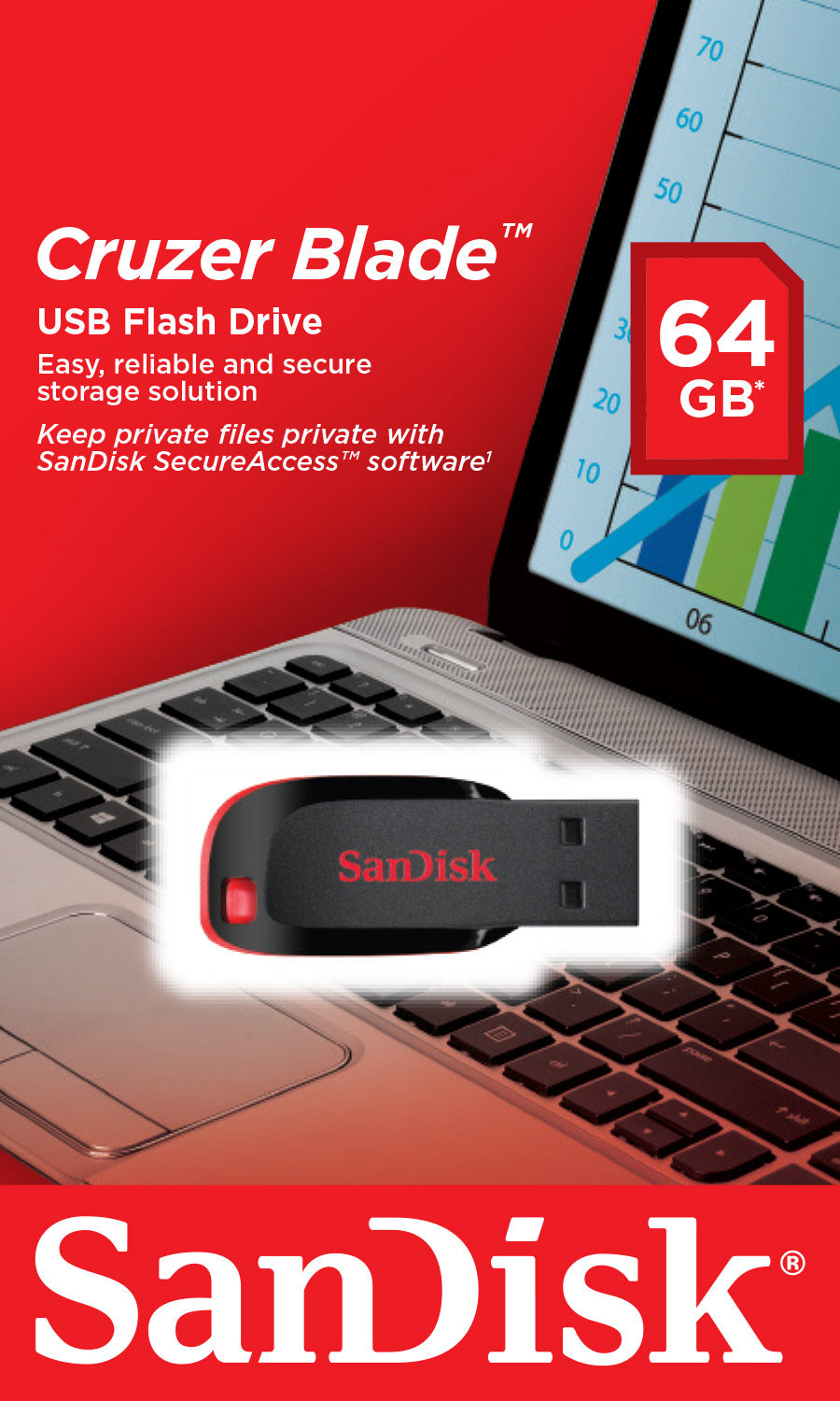 SanDisk Cruzer Blade/64GB/USB 2.0/USB-A/Černá