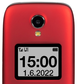 Obrázek EVOLVEO EasyPhone FS, vyklápěcí mobilní telefon 2.8" pro seniory s nabíjecím stojánkem (červená barv