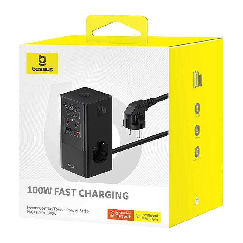 Obrázek Nabíjecí stanice Baseus PowerCombo Tower 100W EU černá