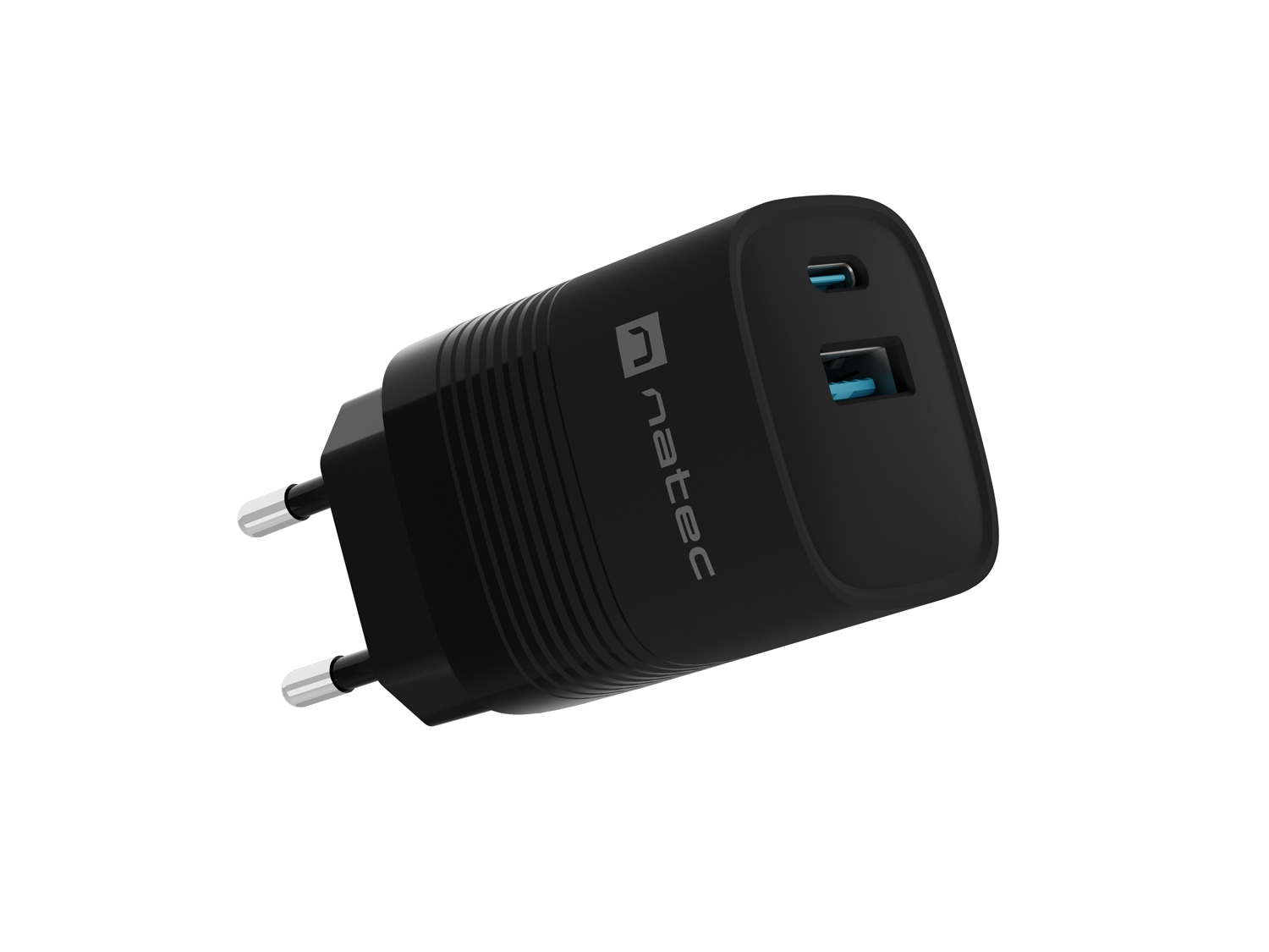 Obrázek Univerzální USB nabíječka Natec RIBERA GaN 30 W, 1X USB-A, 1X USB-C, černá