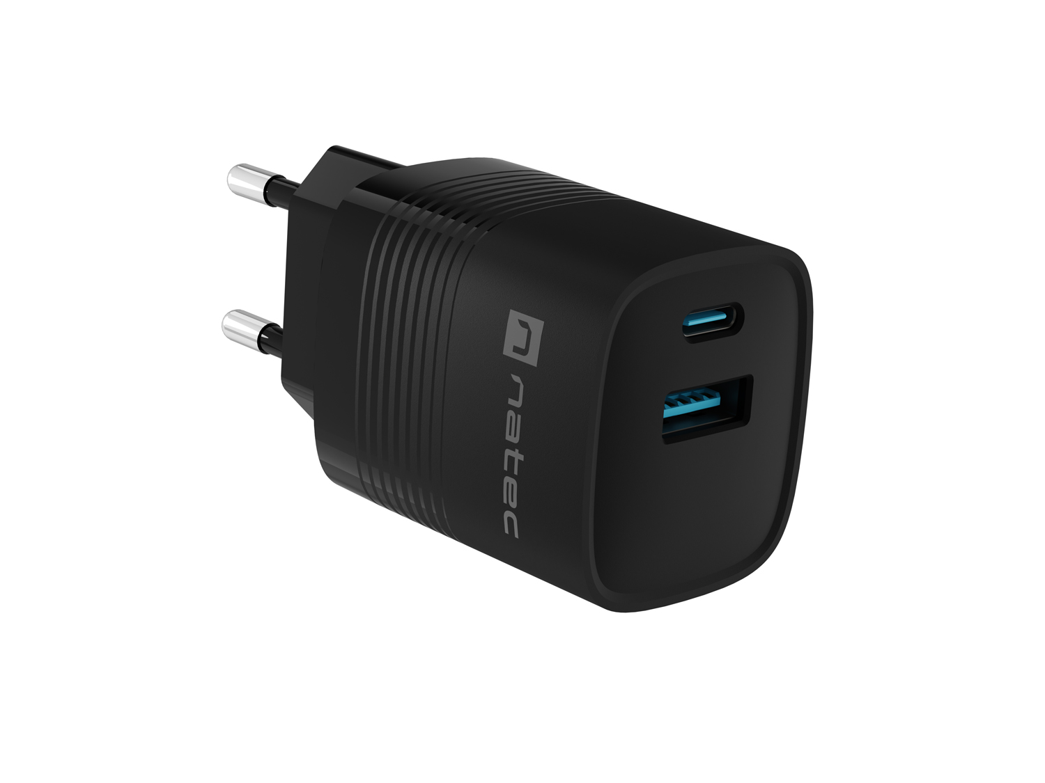 Obrázek Univerzální USB nabíječka Natec RIBERA GaN 30 W, 1X USB-A, 1X USB-C, černá