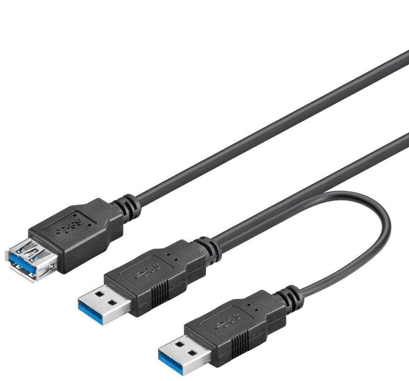 Obrázek PremiumCord USB Y kabel A/Male + A/Male + A/Female