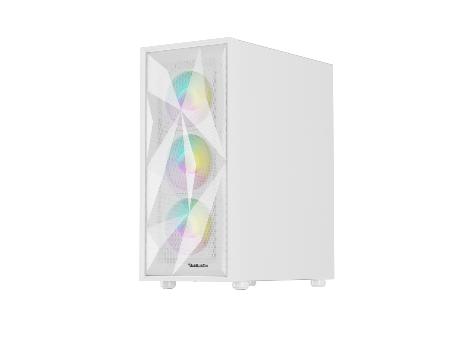 Obrázek Počítačová skříň Genesis DIAXID 605 ARGB/Midi Tower/Transpar./Bílá