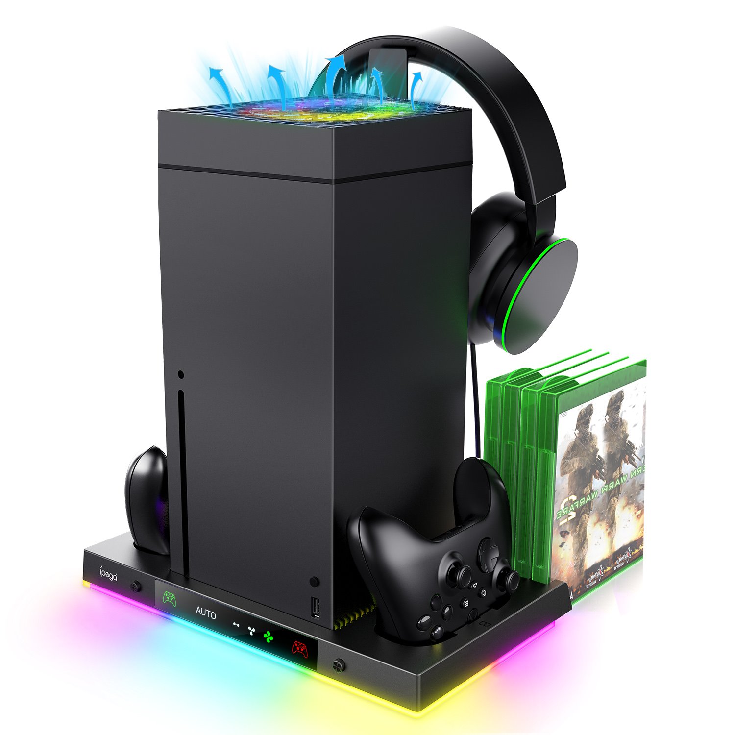 Obrázek iPega XBX024S Multifunkční Nabíjecí RGB Stojan s Chlazením pro Xbox