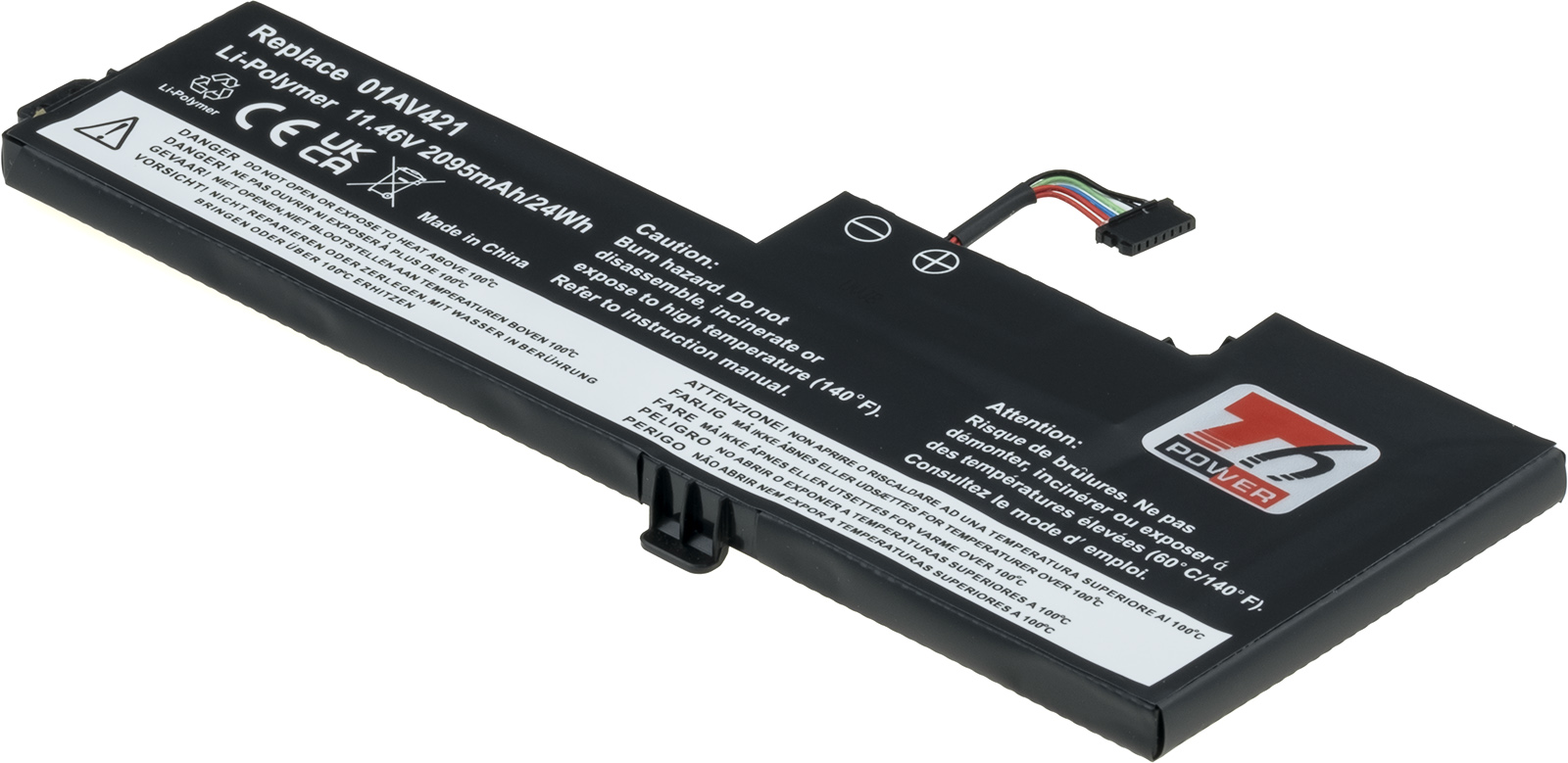 Obrázek Baterie T6 Power Lenovo ThinkPad T470, T480, internal, 2095mAh, 24Wh, 3cell, Li-pol