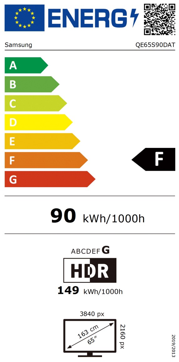 Obrázek Samsung/QE65S90D/65"/4K UHD/Black