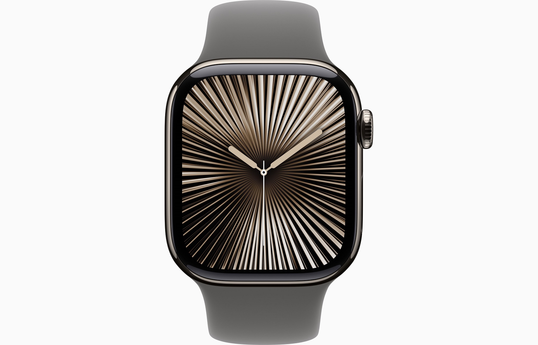 Obrázek Apple Watch Series 10 GPS + Cellular 46mm Přírodní titan se skálově šedým sportovním řemínkem - M/L