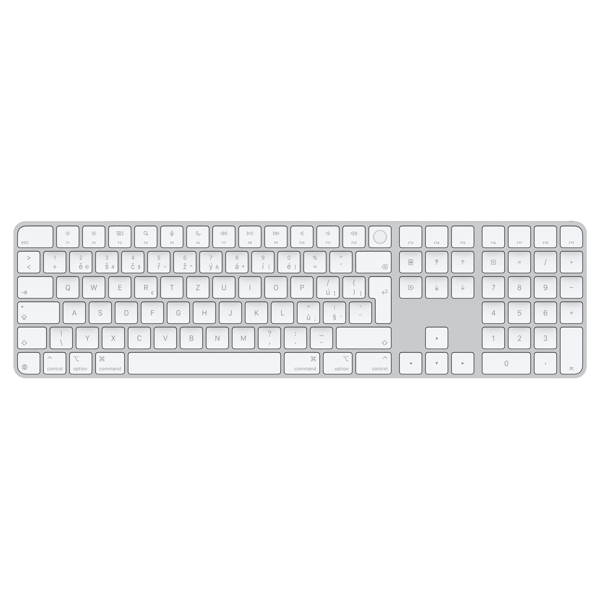 Obrázek Apple Magic Keyboard Numeric Touch ID/Bezdrátová Bluetooth/CZ layout/Bílá