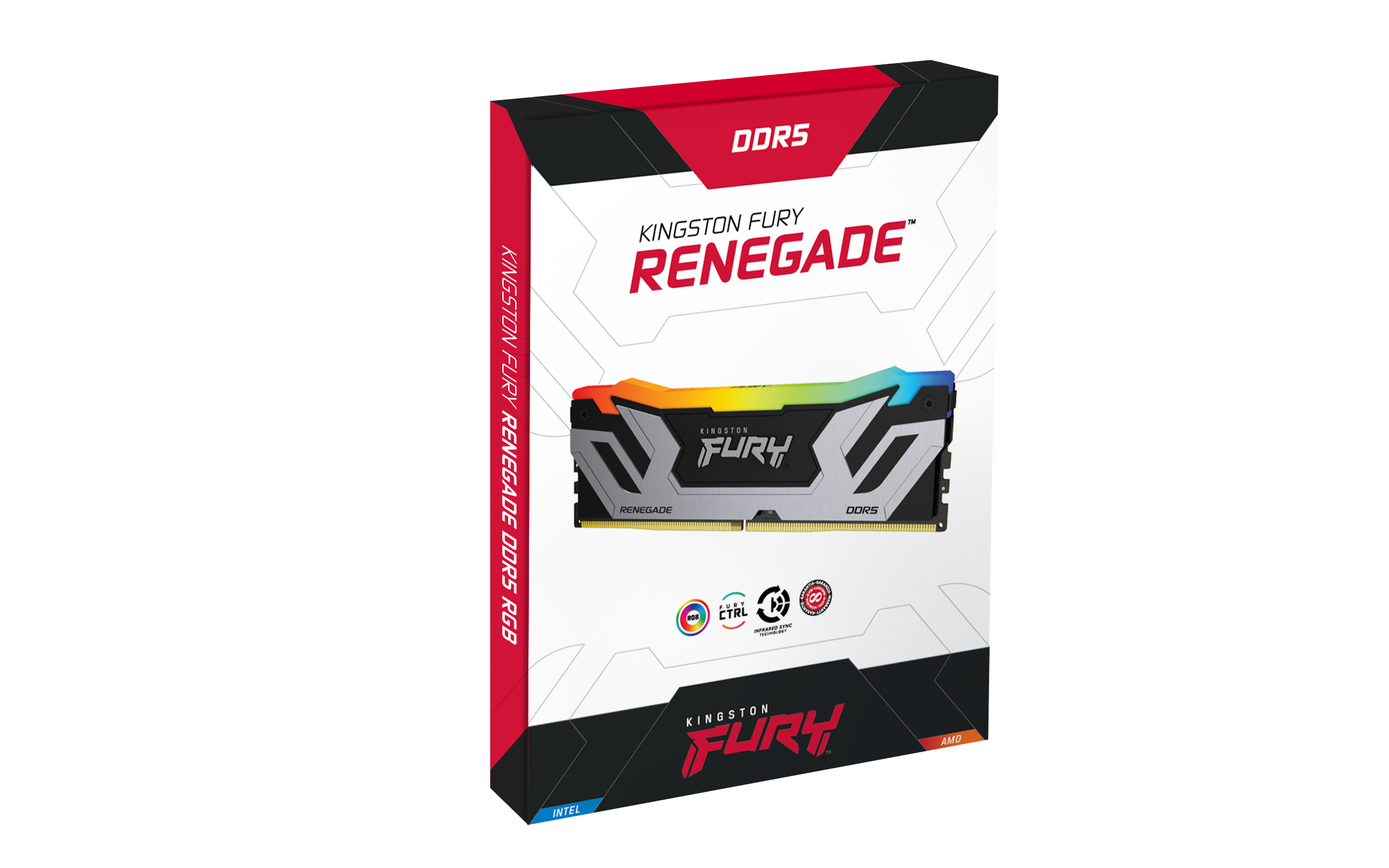 Obrázek Kingston FURY Renegade/CUDIMM DDR5/24GB/8400MHz/CL40/1x24GB/RGB/Black/Silv