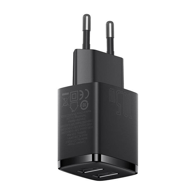 Obrázek Baseus nabíječka do sítě Compact 2xUSB 10,5W černá