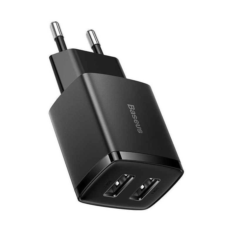 Obrázek Baseus nabíječka do sítě Compact 2xUSB 10,5W černá