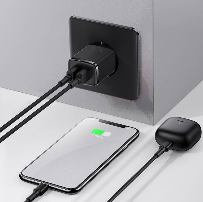 Obrázek Baseus nabíječka do sítě Compact 2xUSB 10,5W černá