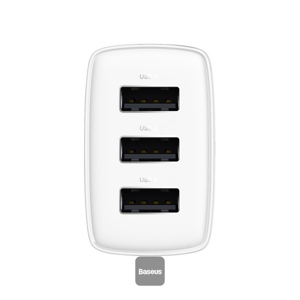 Obrázek Baseus nabíječka do sítě Compact 3xUSB 17W bílá