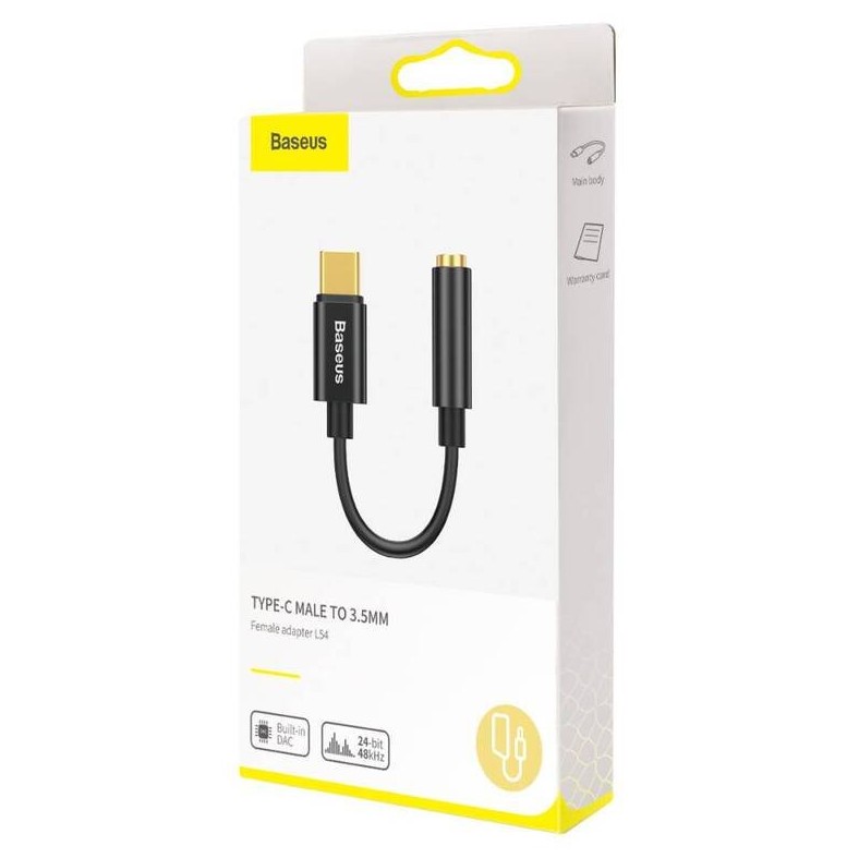 Obrázek Baseus audio adaptér z USB-C na Jack 3,5mm černý