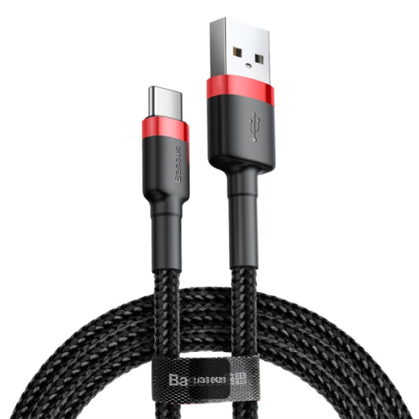 Obrázek Baseus datový kabel Cafule USB-C 2m 2A červeno-černý