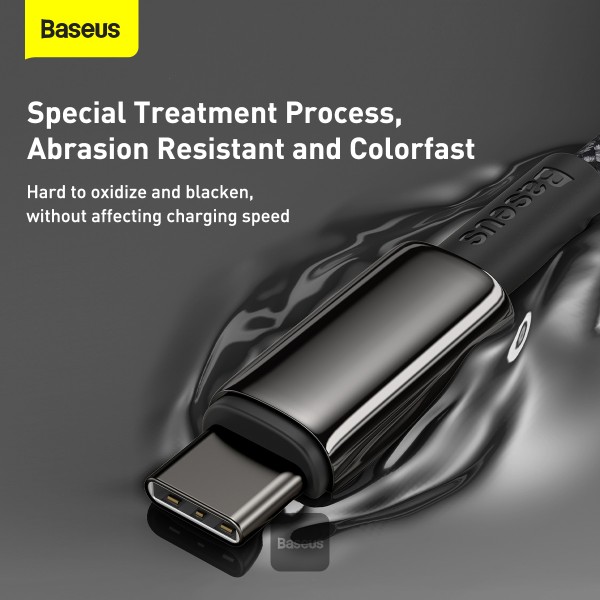 Obrázek Baseus datový kabel Tungsten Gold USB-C/USB-C 2m 100W černý