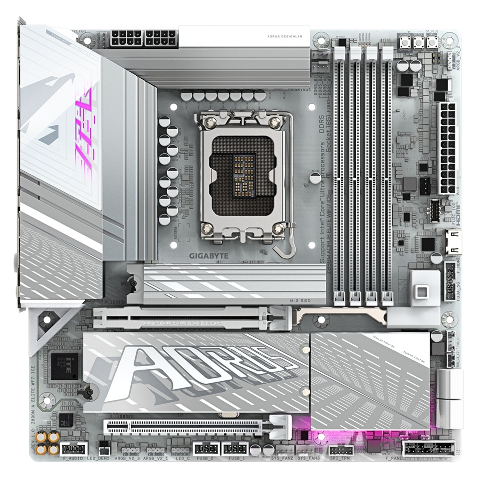 Obrázek GIGABYTE Z890M AORUS ELITE WIFI7 ICE/LGA 1851/mATX