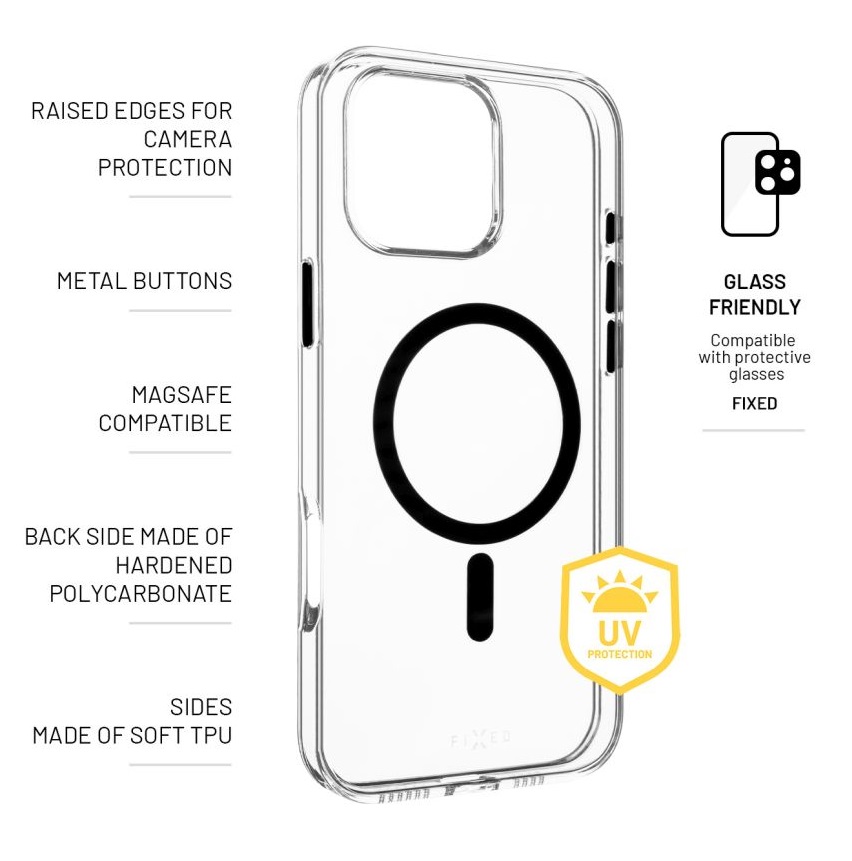 Obrázek Zadní kryt FIXED MagPurity s podporou Magsafe pro Apple iPhone 16 Pro Max, čirý