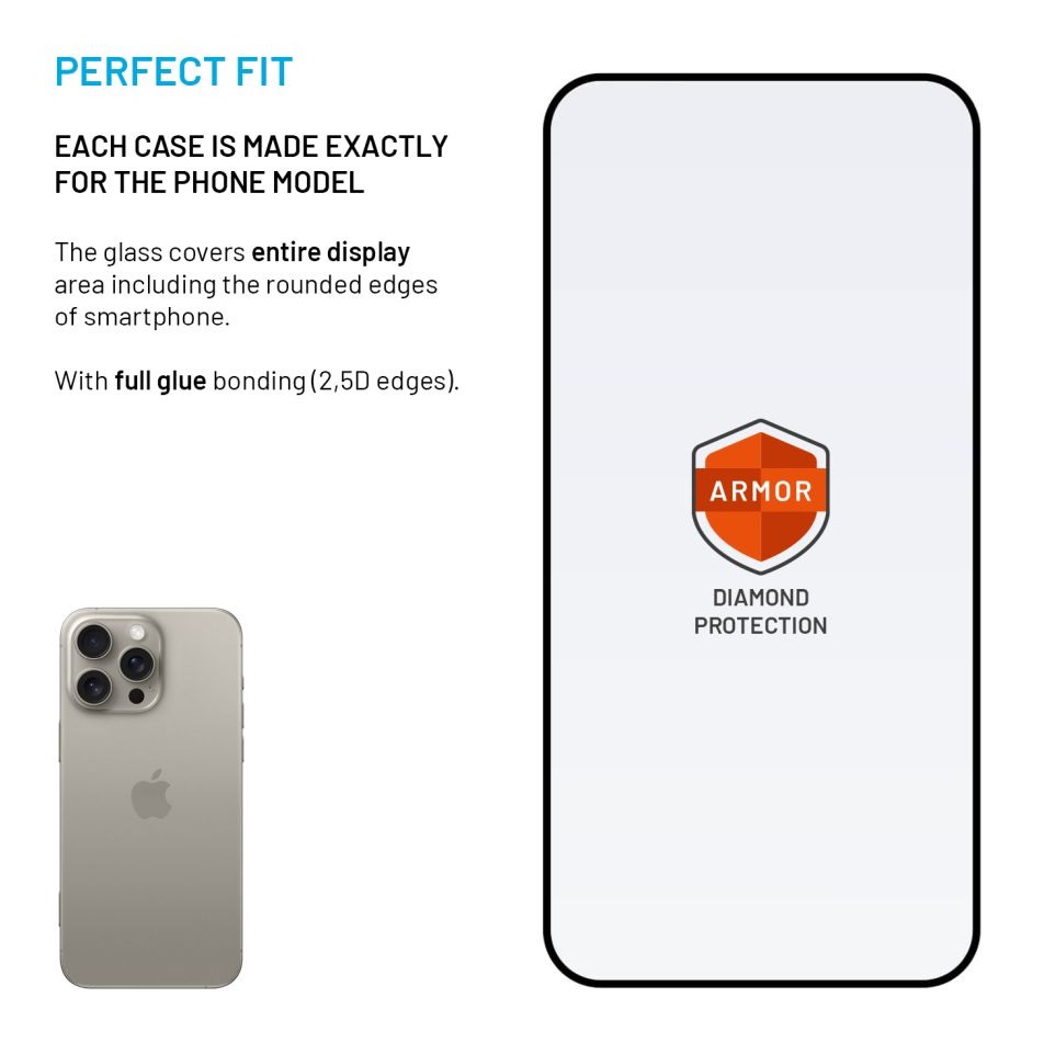 Obrázek FIXED Armor s Anti-dust aplikátorem a AR vrstvou pro Apple iPhone 16 Pro Max, černé