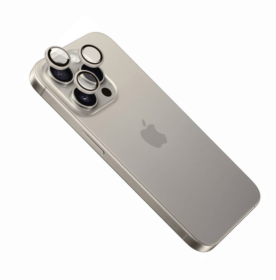 Obrázek Ochranná skla čoček fotoaparátů FIXED Camera Glass, Apple iPhone 16 Pro/16 Pro Max, přírodní titan