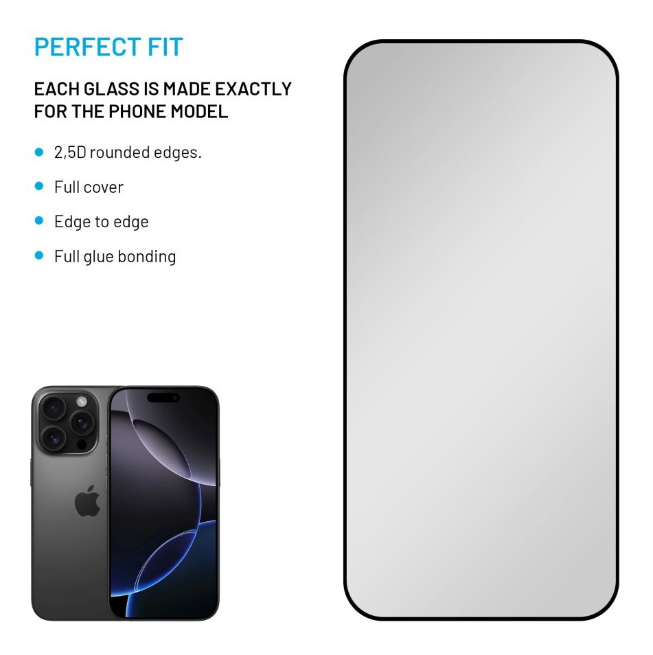Obrázek Tvrzené sklo FIXED Privacy Full-Cover pro Apple iPhone 16 Pro Max, lepení přes celý displej, černé