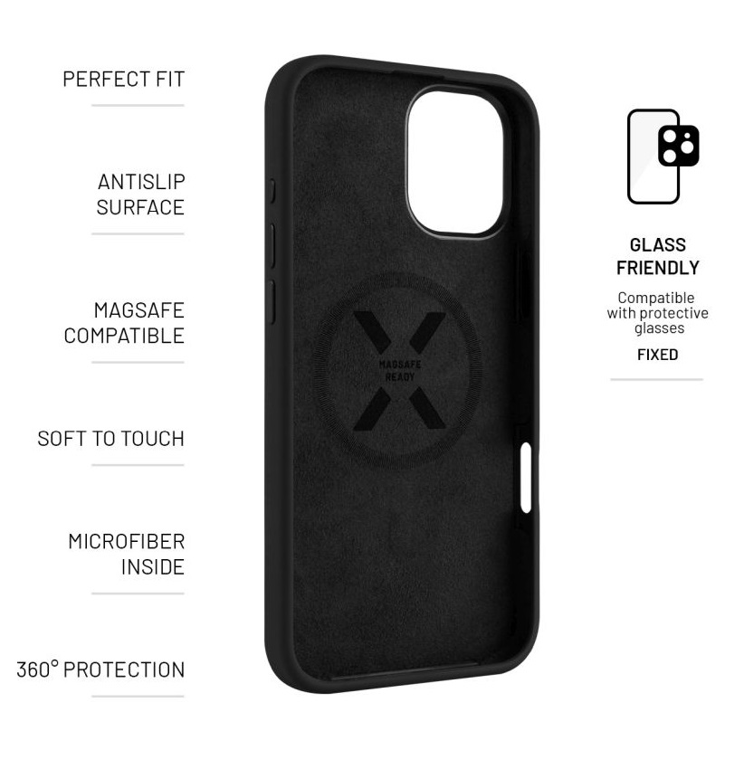 Obrázek Zadní kryt FIXED MagFlow s podporou MagSafe pro Apple iPhone 16 Plus, černý
