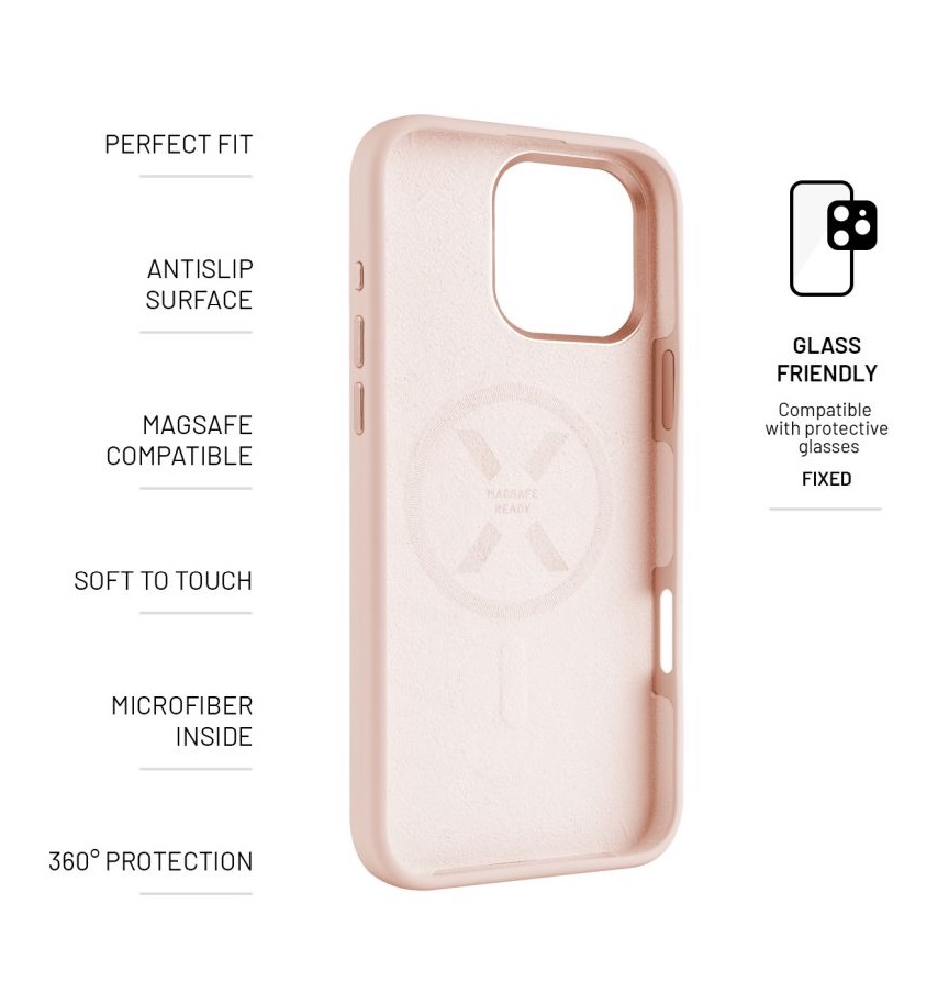 Obrázek Zadní kryt FIXED MagFlow s podporou MagSafe pro Apple iPhone 16 Pro Max, růžový