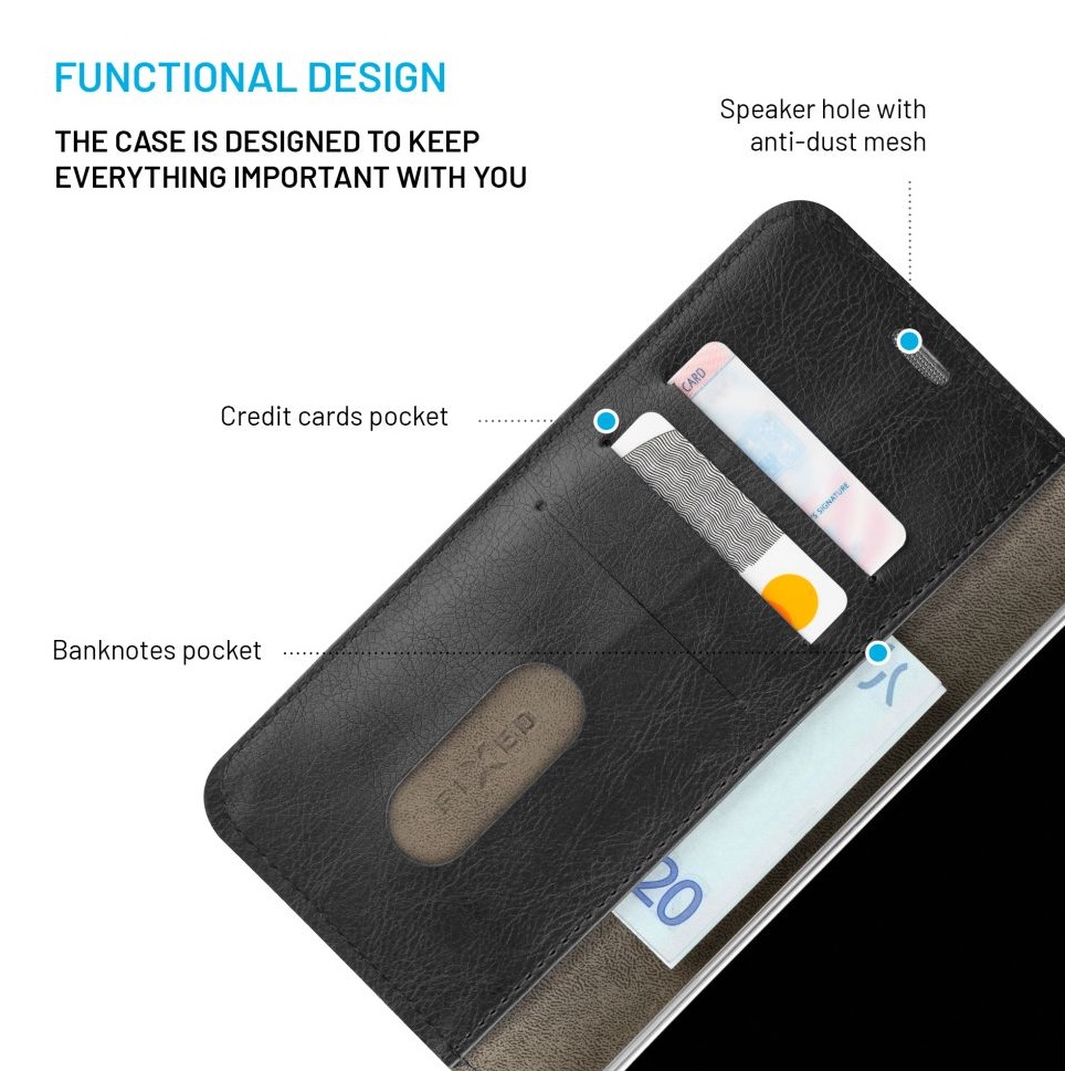 Obrázek Pouzdro typu kniha FIXED Opus pro Apple iPhone 16, černé