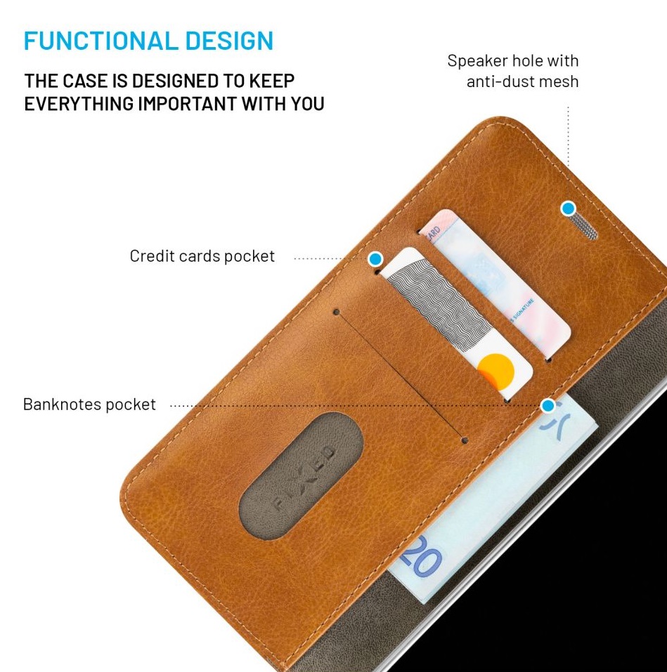 Obrázek Pouzdro typu kniha FIXED Opus pro Apple iPhone 16 Plus, hnědé