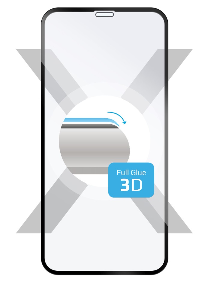 Tvrzené sklo FIXED 3D Full-Cover pro Apple iPhone XR/11, s lepením přes celý displej, černé