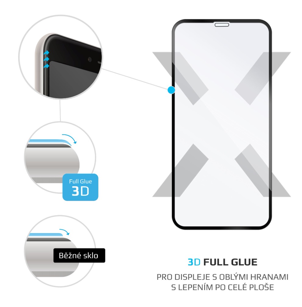 Obrázek Tvrzené sklo FIXED 3D Full-Cover pro Apple iPhone XR/11, s lepením přes celý displej, černé